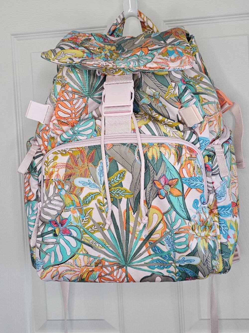 NWOT Vera Bradley Utility Backpack Rain Forest Canopy Tropical Floral Bag Laptop